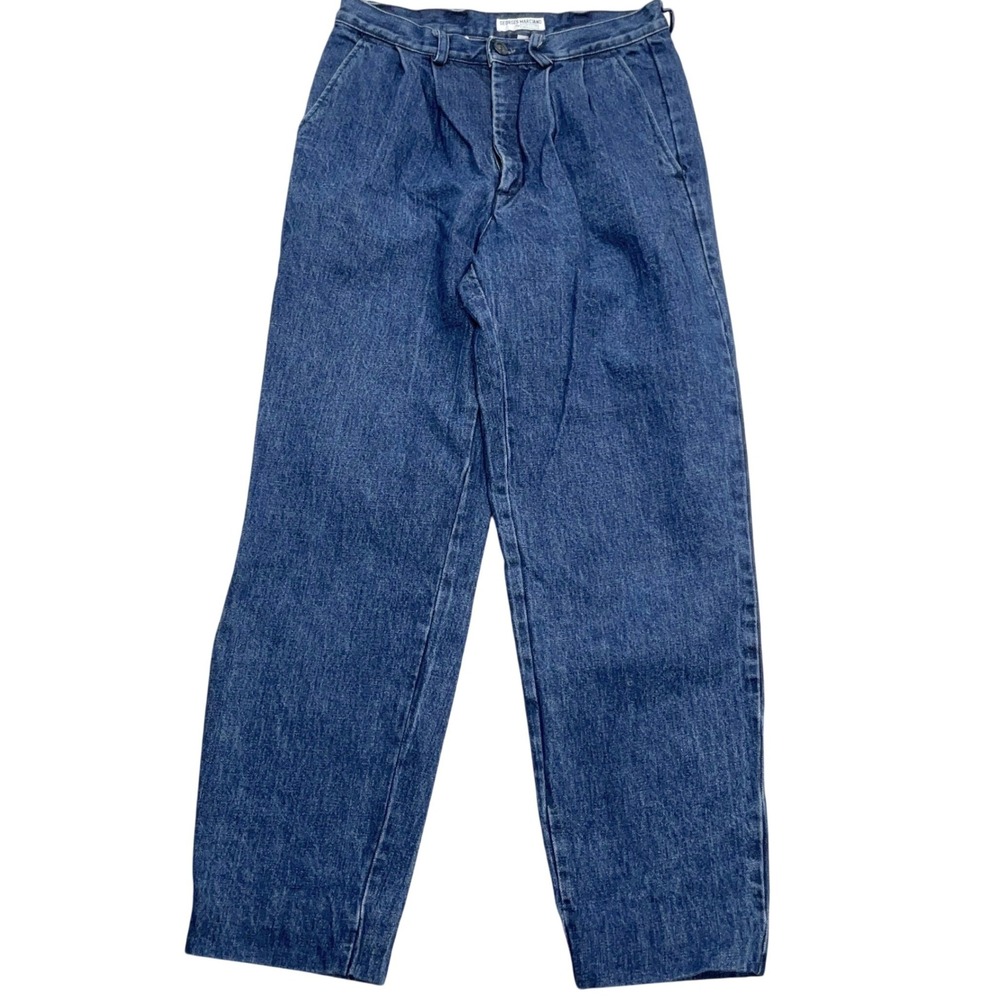 Georges Marciano Guess Jeans Women 29W Blue Pleat High Waist‎ Mom USA VTG